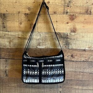LeSportSac Deluxe Everyday Bag Set Black and White.